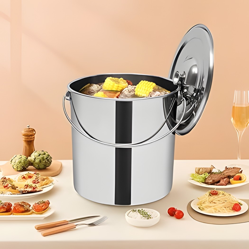 Bucket 12 L durable plastic metal handle pour spout for cleaning and mopping